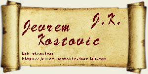 Jevrem Kostović vizit kartica